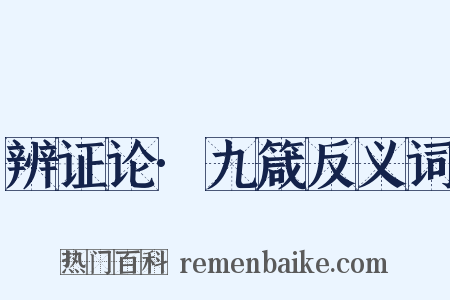 辨证论·九箴反义词是什么意思的图片